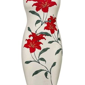 SXY Plus Floral Print Tube Bodycon Dress